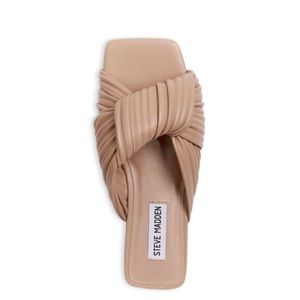 Steve Madden Womens Mentor Faux Leather Slide Sandals Flats size 6